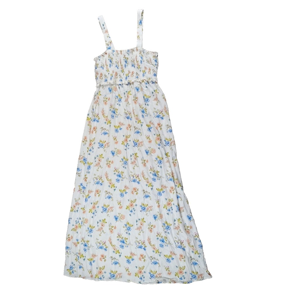 Zara Midi Floral Print Smocked Dress‎ Women's Medium Sleeveless Picnic Summer